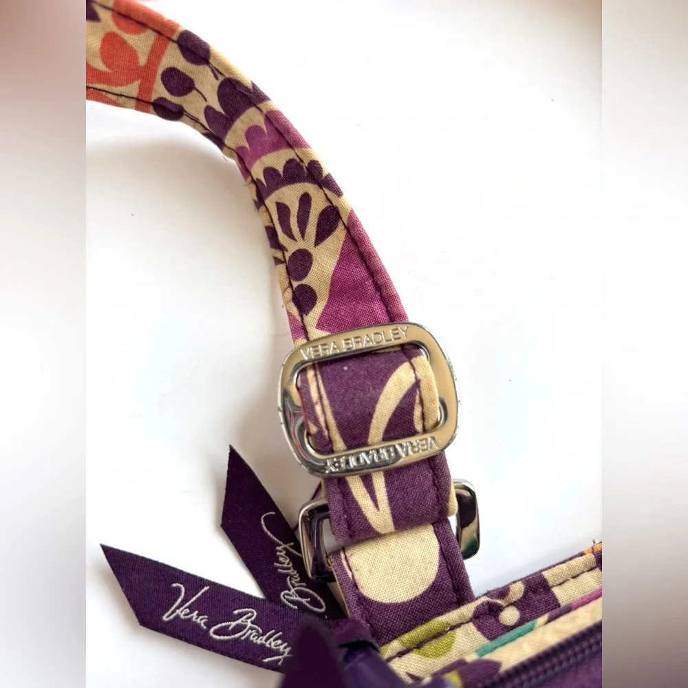 Vera Bradley Purple Plum Retired Pattern Bohemian Floral Quilted Crossbody Bag - Picture 7 of 10